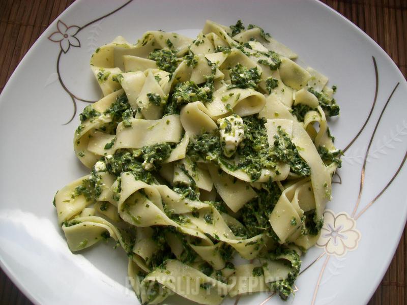 Makaron ze szpinakiem