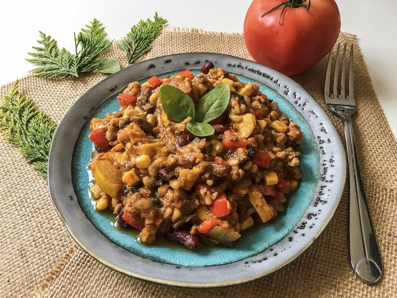 Kaszotto z cukinią i pieczarkami